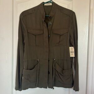 Military style knit jacket